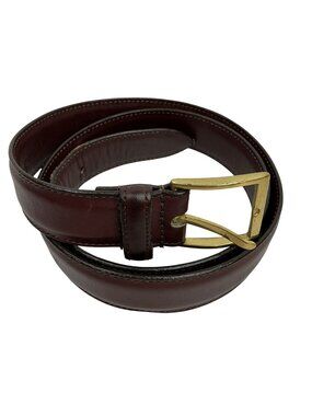 Dooney & Bourke Genuine Glove Leather Belt With Gold Buckle Mens 32 Brown
